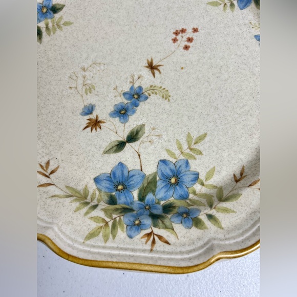 VTG Mikasa Garden Club Day Dreams Dinner Plate Blue Floral EC 461 Made In Japan - Picture 8 of 10